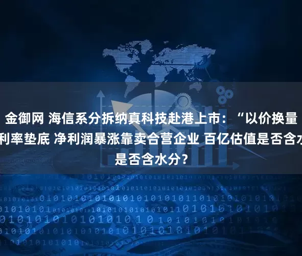 金御网 海信系分拆纳真科技赴港上市：“以价换量”毛利率垫底 净利润暴涨靠卖合营企业 百亿估值是否含水分？
